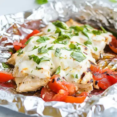 Caprese Chicken Foil Packets