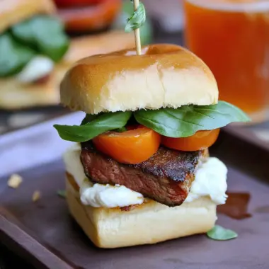 Filet Mignon Caprese Sliders