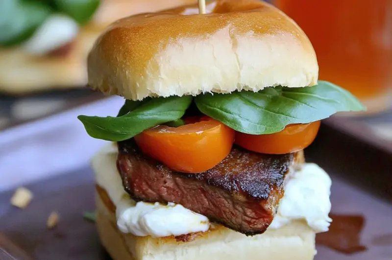 Filet Mignon Caprese Sliders