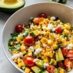 Grilled Corn Salad with Avocado, Goat Cheese & Hot Honey Vinaigrette