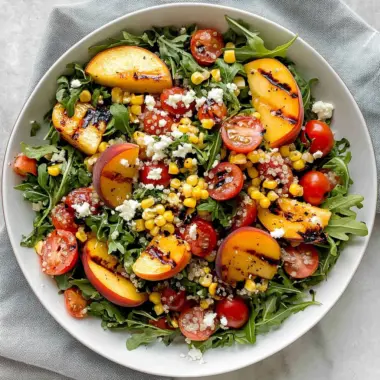 Grilled Peach, Corn and Quinoa Salad