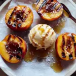 Grilled Peaches with Vanilla Ice Cream