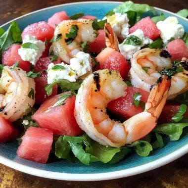 Grilled Shrimp and Watermelon Chopped Salad