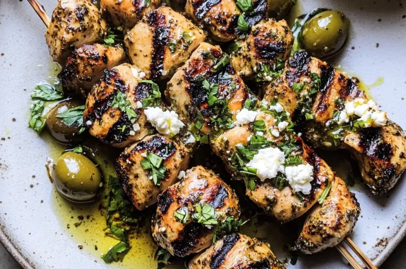 Moroccan Grilled Chicken with Herby Lemon Olive Vinaigrette