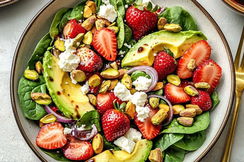 Strawberry Spinach Salad with Strawberry Balsamic