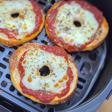 Air Fryer Bagel Pizzas