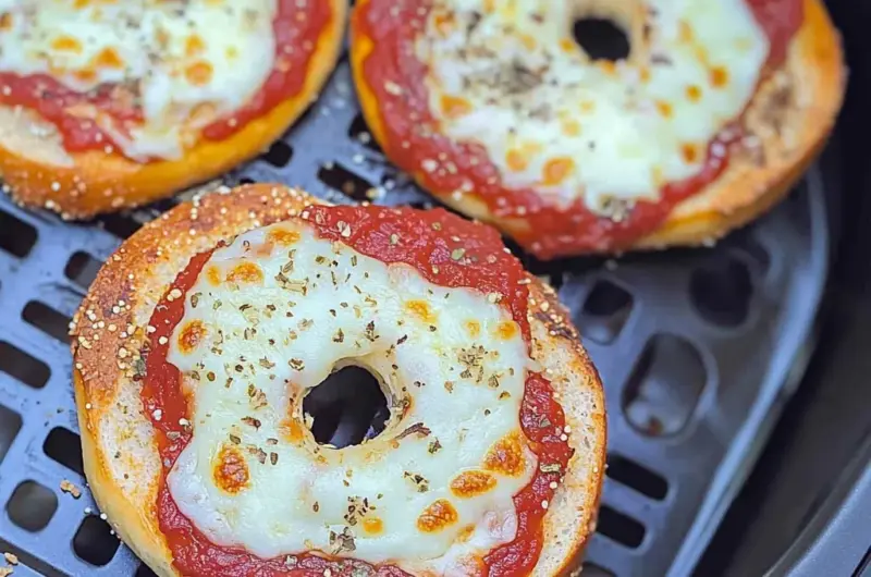 Air Fryer Bagel Pizzas