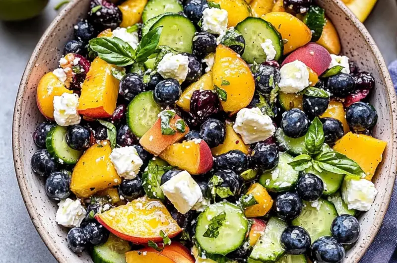 Blueberry Peach Feta Salad