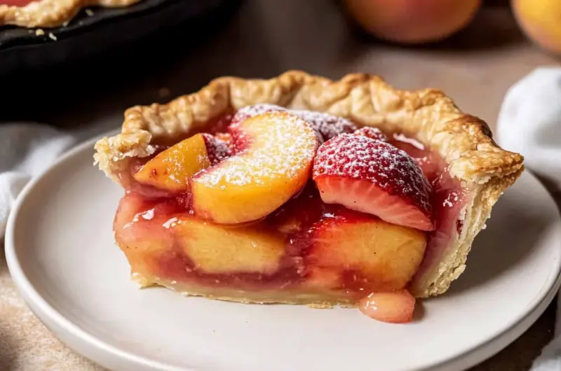 Brown Butter Strawberry Peach Pie