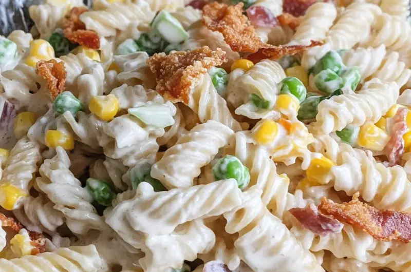 Cheddar Turkey Bacon Ranch Pasta Salad