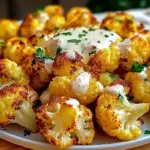 Crispy Baked Cauliflower Bites with Garlic Sauce