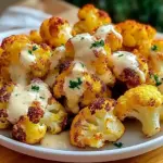 Crispy Baked Cauliflower Bites with Garlic Sauce