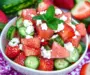 Cucumber Watermelon Strawberry Salad