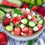 Cucumber Watermelon Strawberry Salad