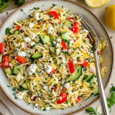 Easy Lemon Orzo Salad with Feta