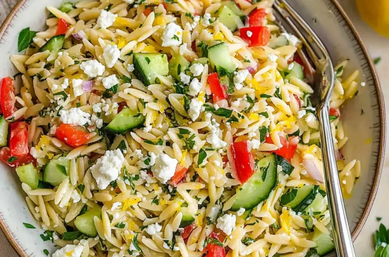 Easy Lemon Orzo Salad with Feta