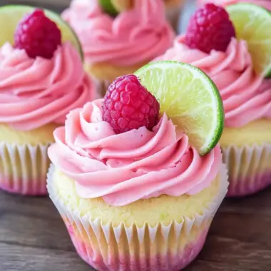 Fluffy Raspberry Lime Cupcakes