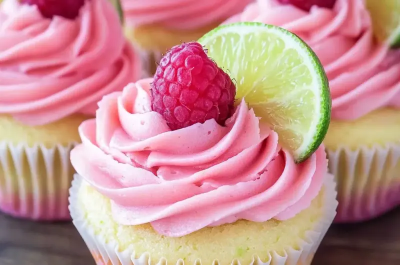 Fluffy Raspberry Lime Cupcakes