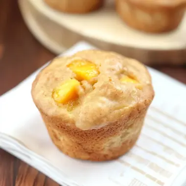Healthy Honey Peach Muffins