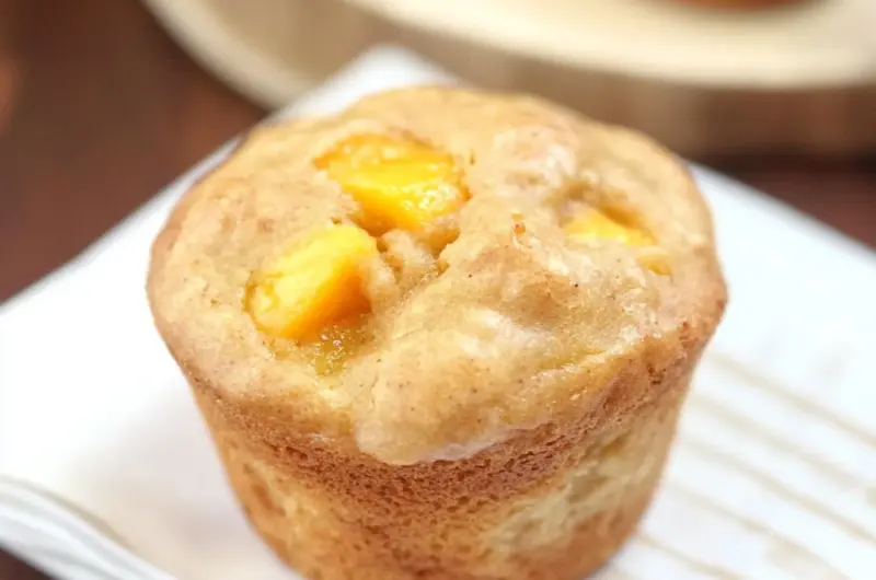 Healthy Honey Peach Muffins