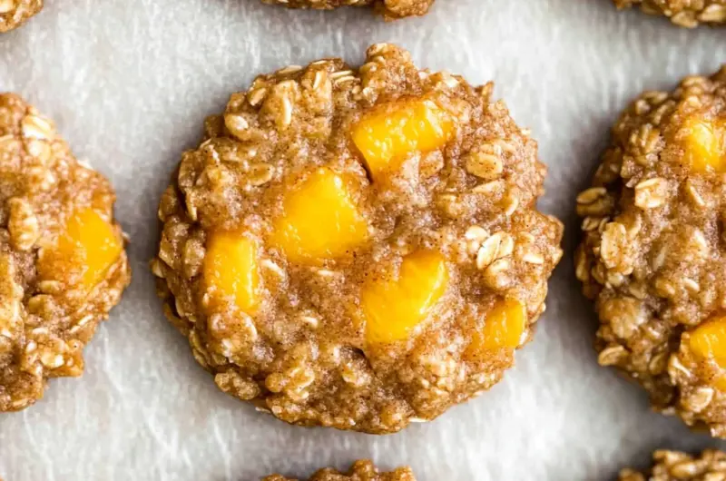 Healthy Peach Oatmeal Breakfast Cookies