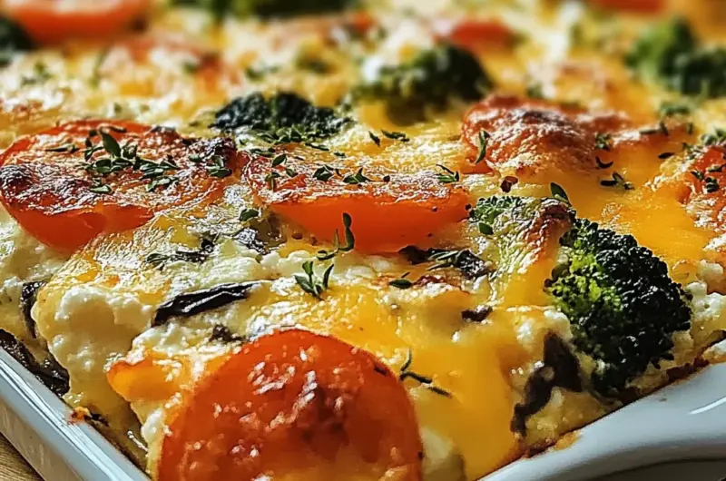 High-Protein Cottage Cheese Veggie Bake Recipe