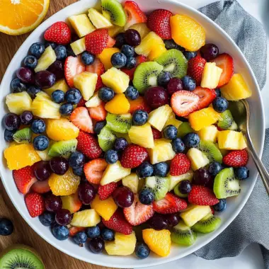 Honey Lime Rainbow Fruit Salad