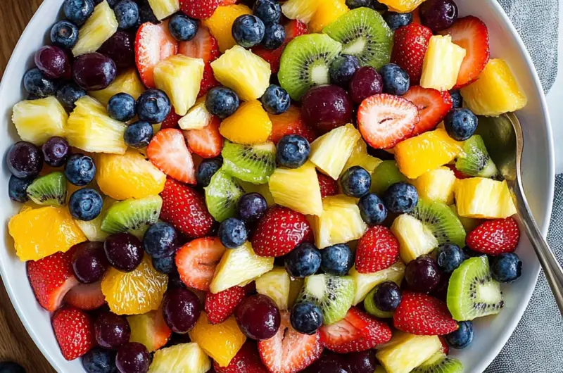 Honey Lime Rainbow Fruit Salad