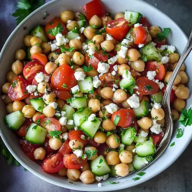 Marinated Chickpeas with Tomatoes and Cucumber
