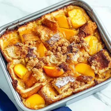 Peach Cobbler French Toast Bake