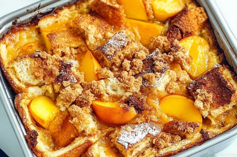 Peach Cobbler French Toast Bake