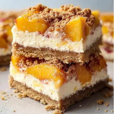 Peaches and Cream Desserts: Irresistible Peach Cobbler Cheesecake Bars for Every Occasion