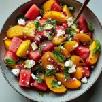 Refreshing and Juicy Watermelon Peach Salad for Hot Summer Days