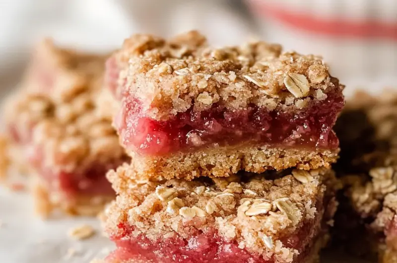 Rhubarb Oatmeal Bars