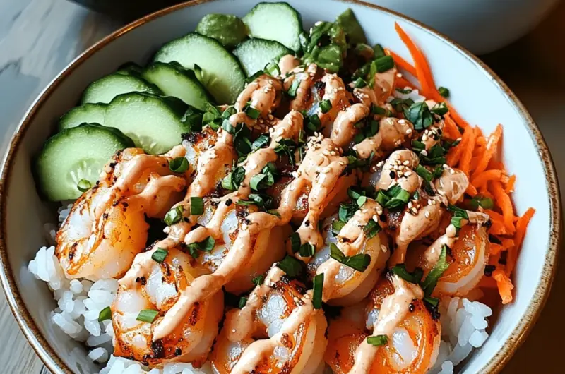 Shrimp Rice Bowls with Spicy Mayo