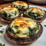 Spinach and Cheese Stuffed Portobello Mushroom