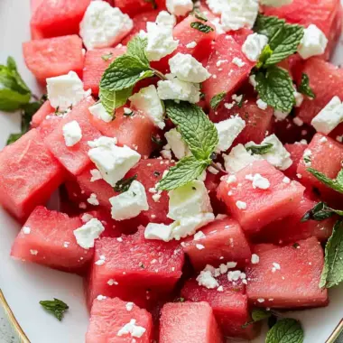 Watermelon Feta Salad with Mint