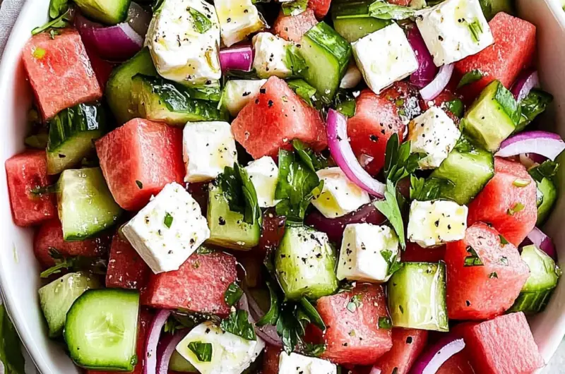 Watermelon Salad with Feta Cheese