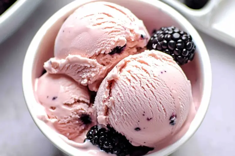 White Chocolate Blackberry Ice Cream