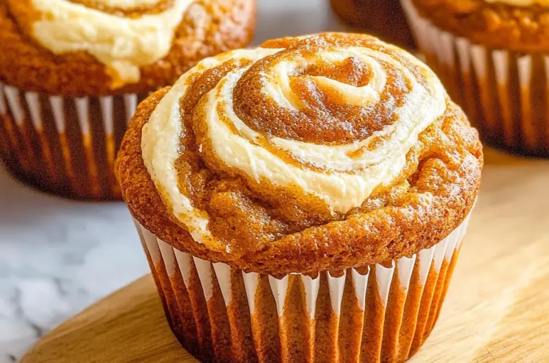 Best Swirled Pumpkin Cream Cheese Muffins