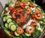 Blackened Salmon & Shrimp Salad