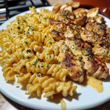 Cheesy Garlic Cajun Chicken Rotini in Velveeta Cream Sauce