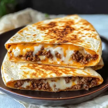 Cheesy Ground Beef Quesadillas Recipe is a must-try!