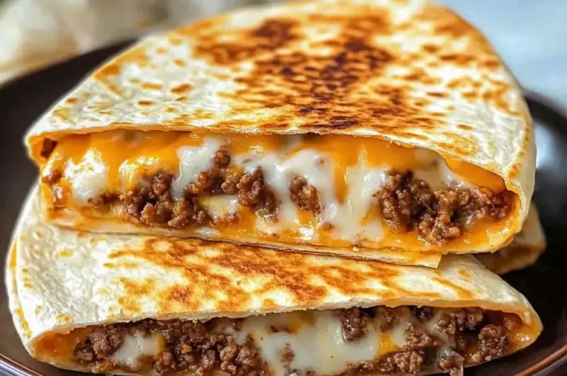 Cheesy Ground Beef Quesadillas Recipe is a must-try!