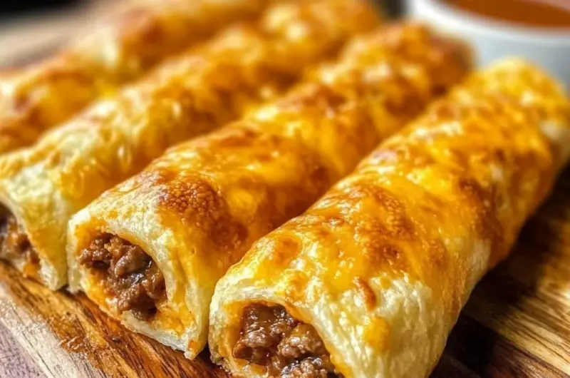 Cheesy Taco Stuffed Breadsticks with Taco Filling