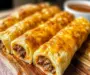 Cheesy Taco Stuffed Breadsticks with Taco Filling