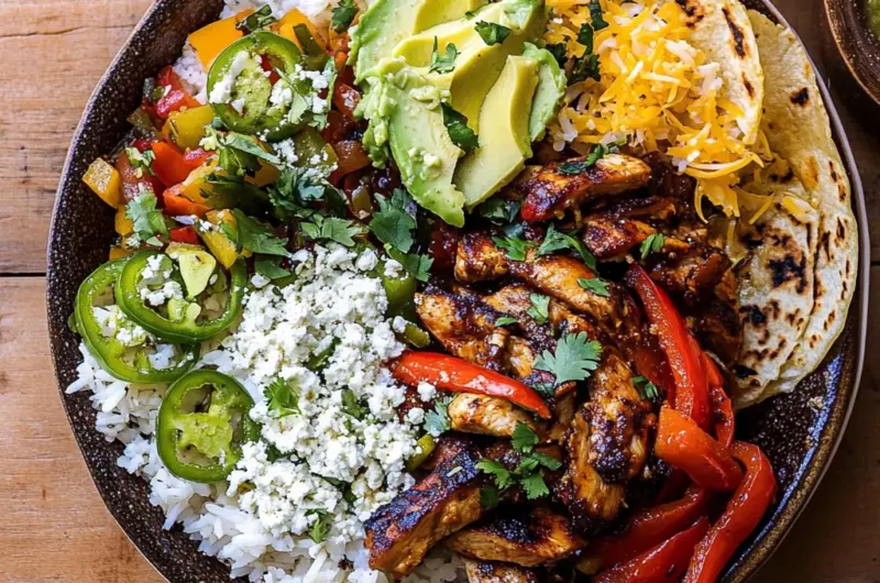 Chicken Fajita Tortilla Bowls