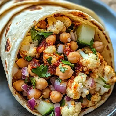 Chili Lime Chickpea Cauliflower Wrap Recipe