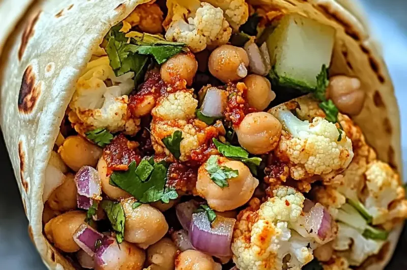Chili Lime Chickpea Cauliflower Wrap Recipe