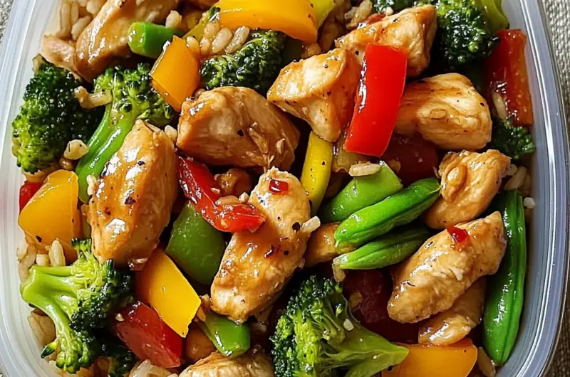 Colorful Chicken & Veggie Stir-Fry with Rice